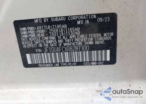 2024 Subaru Impreza Sport 5-Door из США, поврежденный, VIN JF1GUAFCXR8287300